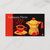 KAFFEE-SHOP /BAR/Roter Gelber Kaffee-Becher,Kaffee Visitenkarte (Rückseite)