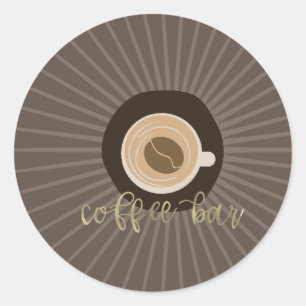 Kaffee-Shop-Bar Runder Aufkleber