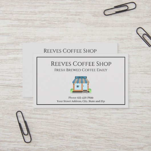 Kaffee Shop Café Visitenkarte (Vorderseite/Rückseite Beispiel)