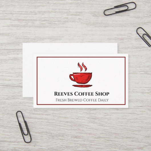 Kaffee Shop Café Visitenkarte (Vorderseite/Rückseite Beispiel)