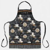 Kaffee-Shop Cappuccino Mocha Dessert Firmenname Schürze (Vorderseite)