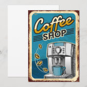 Kaffee-Shop Einladung (Vorne/Hinten)