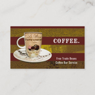 Kaffee Shop Fairtrade Gold Strip Loyalty Biz Card Visitenkarte