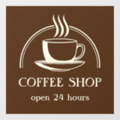 Kaffee-Shop Fensteraufkleber (Blatt)