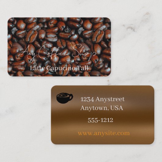 Kaffee Shop Geschäfts Karte (Vorne/Hinten)