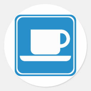 Kaffee-Shop Highway SIgn Runder Aufkleber