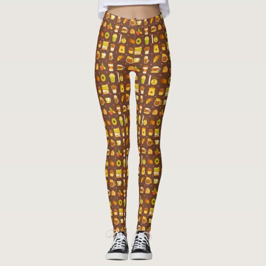 KAFFEE SHOP ICONS LEGGINGS (Vorderseite)