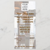 Kaffee Shop individuell anpassbare Fotomenü-Vorlag Menükarte (Rückseite)