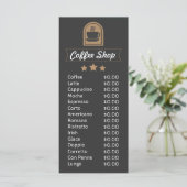 Kaffee Shop individuell anpassbare Fotomenü-Vorlag Menükarte (Stehend Vorderseite)