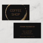 Kaffee-Shop - Kaffeefleck Visitenkarte (Vorne/Hinten)