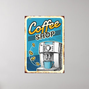 Kaffee-Shop Leinwanddruck