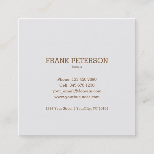 Kaffee Shop Loyalität Karte - Kaffeefleck (Rückseite)