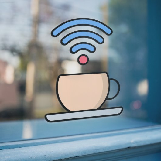 Kaffee-Shop mit kostenlosem WIFI-Internetkennwort Fensteraufkleber