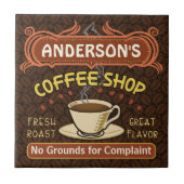Kaffee-Shop mit Tasse Erstellen Sie Ihre eigenen P Fliese (Vorderseite)