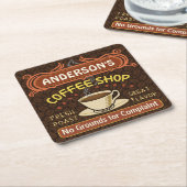 Kaffee-Shop mit Tasse Erstellen Sie Ihre eigenen P Rechteckiger Pappuntersetzer (angewinkelt)