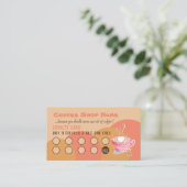 Kaffee-Shop Pfirsichkarten Treuekarte (Stehend Vorderseite)