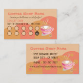 Kaffee-Shop Pfirsichkarten Treuekarte (Vorne/Hinten)