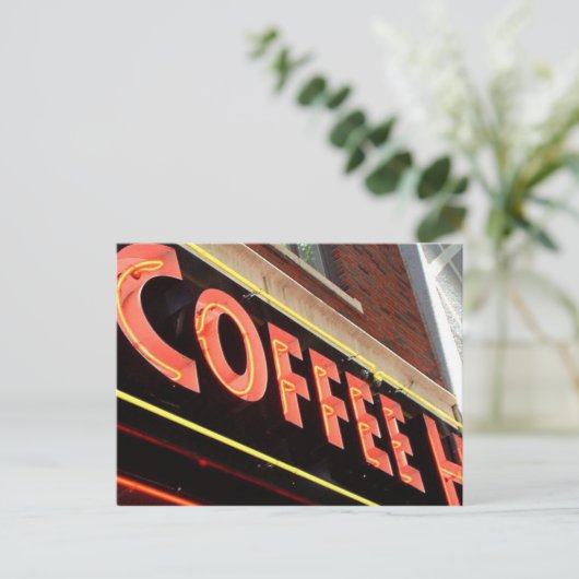 Kaffee-Shop Postkarte (Stehend Vorderseite)