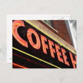 Kaffee-Shop Postkarte (Vorne/Hinten)