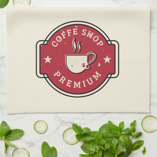 Kaffee-Shop | Premium-Kaffee Geschirrtuch (Gefaltet)