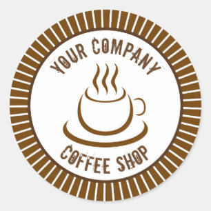 Kaffee-Shop Runder Aufkleber