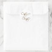 Kaffee-Shop Runder Aufkleber (Tasche)