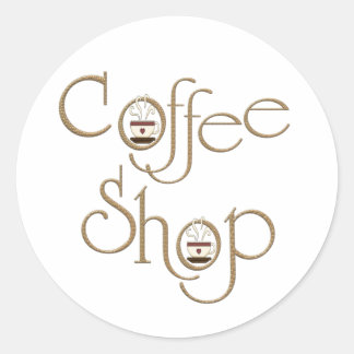Kaffee-Shop Runder Aufkleber