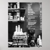 Kaffee-Shop-Szene mit Espressomaschine Poster (Vorne)