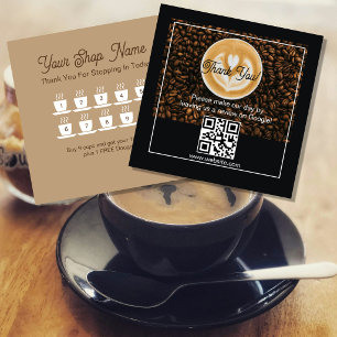 Kaffee Shop Treuekarte Cafe Belohnungen Stempelk Quadratische Visitenkarte