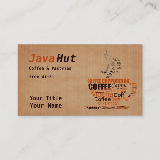 Kaffee-Shop Visitenkarte (Vorderseite)