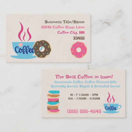 Kaffee-Shop Visitenkarte (Vorne/Hinten)