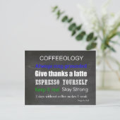 Kaffee Sign Coffeeology Postkarte (Stehend Vorderseite)