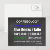 Kaffee Sign Coffeeology Postkarte (Vorne/Hinten)