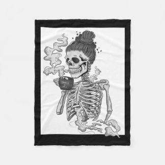 Kaffee Skelett Shirt Regierungsbehörde Vintage Fleecedecke