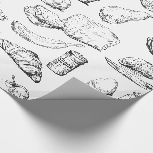 Kaffee-Skizze Geschenkpapier (Ecke)