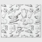 Kaffee-Skizze Geschenkpapier (Flach)