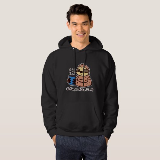 Kaffee-Sloth 17 Hoodie (Vorne ganz)