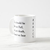 Kaffee sollte als Höllen-Tasse schwarz sein Kaffeetasse (Vorderseite Links)