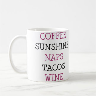 Kaffee Sonnenschein Nickerchen Tacos Wein Kaffeetasse