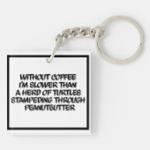 Kaffee Spaß mit schwarzem und weißem Kaffee Schlüs Schlüsselanhänger (Rückseite)