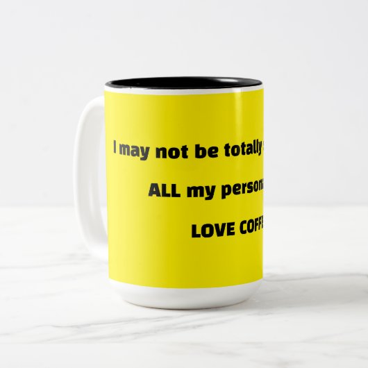 KAFFEE-SPASS ZWEIFARBIGE TASSE (Vorderseite Links)