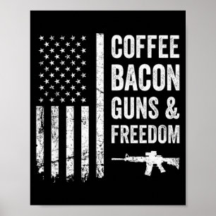 Kaffee Speck Waffen &amp; Dom - Bbq Grill Lustige  Poster