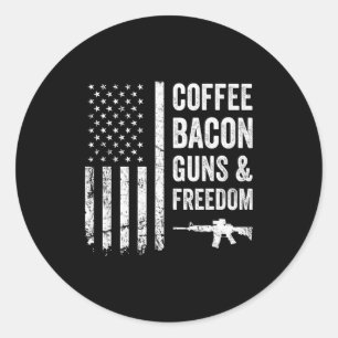 Kaffee Speck Waffen &amp; Dom - Bbq Grill Lustige  Runder Aufkleber