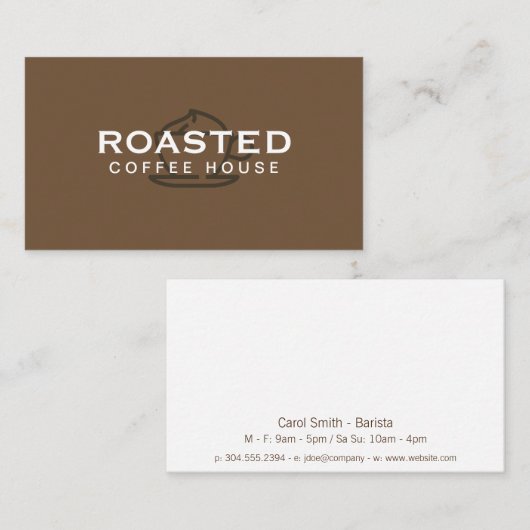 Kaffee-Spezialgetränk Visitenkarte (Vorne/Hinten)
