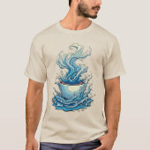Kaffee-Splash: Dynamische Kunst T-Shirt (Vorderseite)