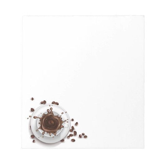 Kaffee Splash Kaffeebohnen Kunst Notizblock (Vorderseite)