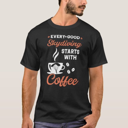 Kaffee Springen aus dem Flugzeug T-Shirt (Vorderseite)