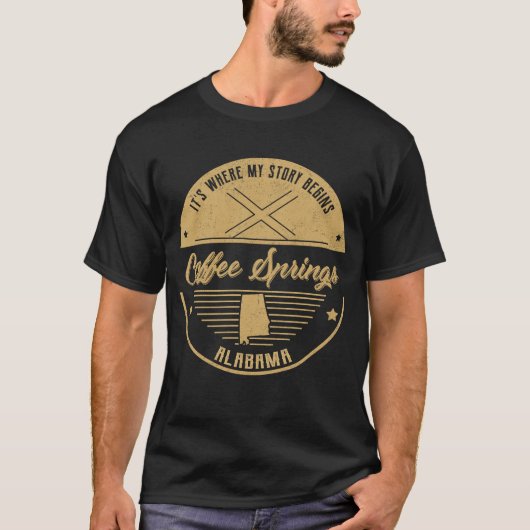Kaffee Springs Alabama Hier beginnt meine Geschich T-Shirt (Vorderseite)