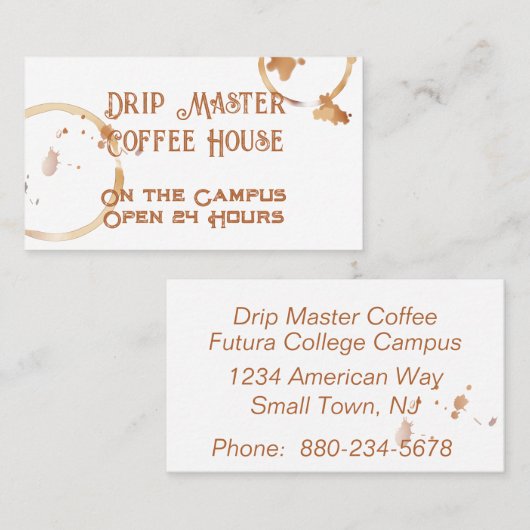 Kaffee-Stände Coffee Shop Visitenkarte (Vorne/Hinten)