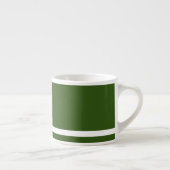 Kaffee Starkes Olivgrün mit weißem Streifen Espressotasse (Rechts)